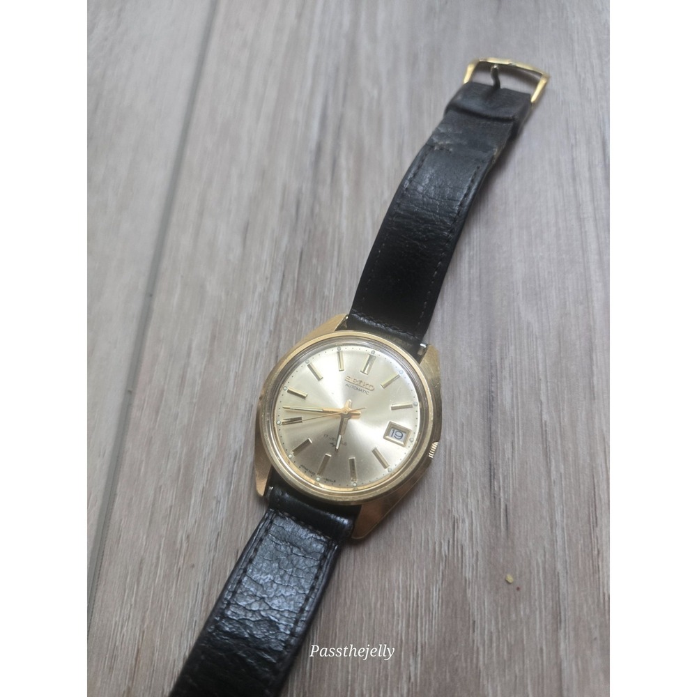 Seiko Watch Mens Vintage 7025-8099 Automatic 17 Jewels Gold Tone Date Japan 1974